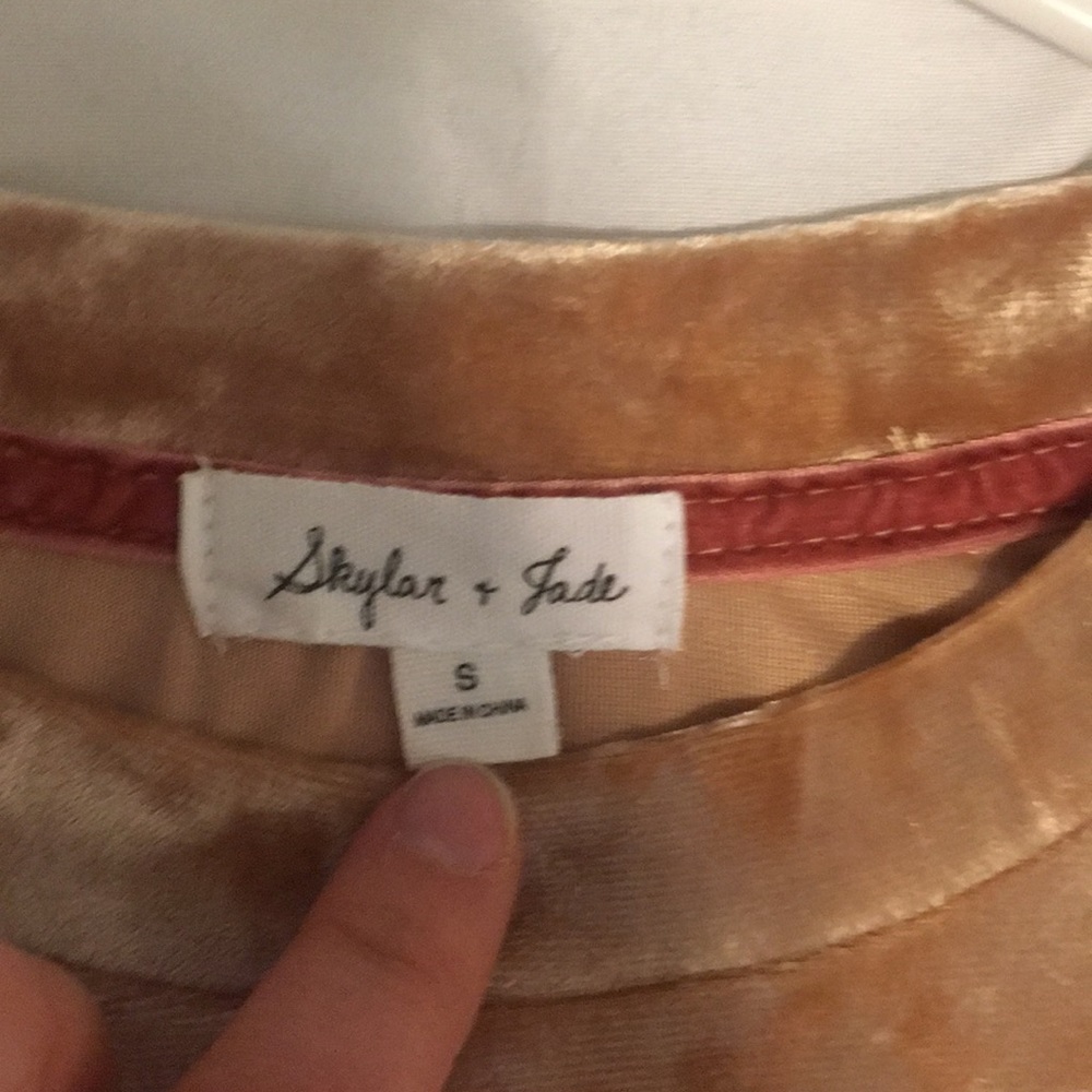 *WORN ONCE Crushed Velvet Nude Shirt - Picture 5 of 7